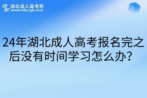 24年湖北成人高考報名完之后沒有時間學習怎么辦？